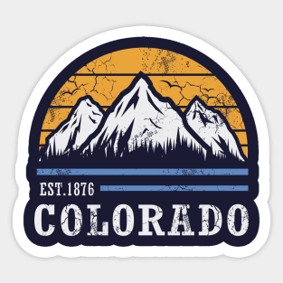 Vintage Fade Colorado EST 1876 Rocky Mountains Sticker